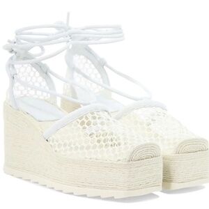 Bottega Veneta Square Toe Wedge Sandals